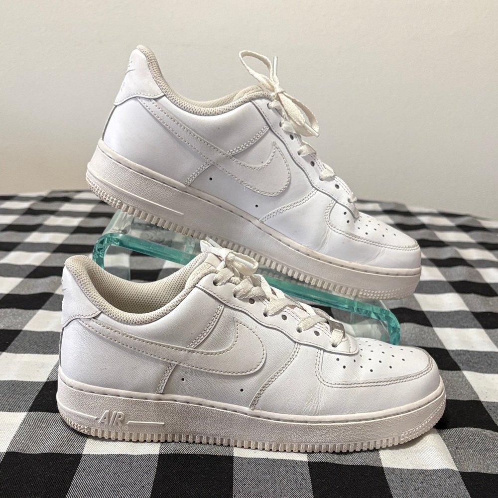 Nike Air Force 1 '07 White Leather Sneaker Shoes CW2288-111 Men's Size 8